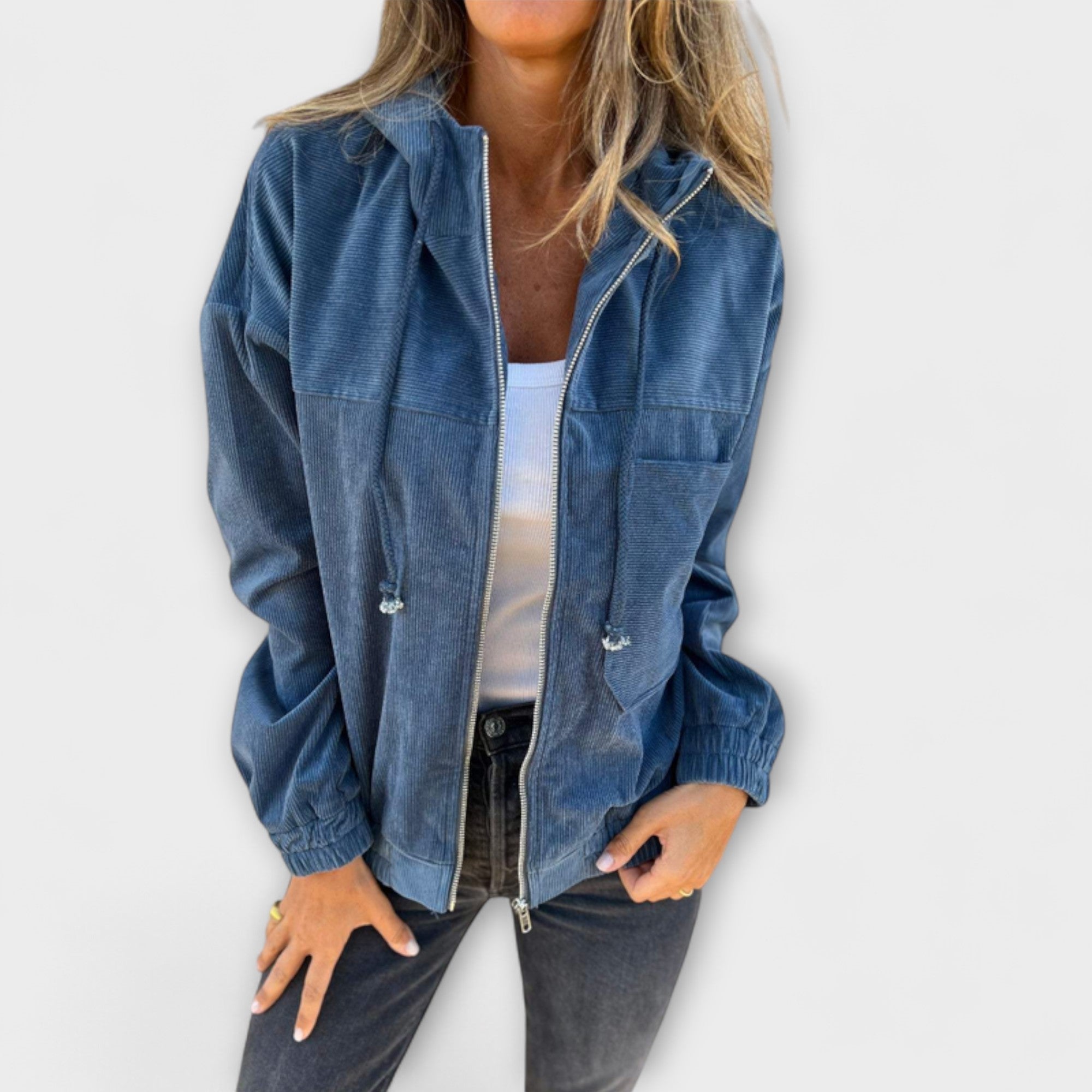 Ella | Manšestrová zip bunda