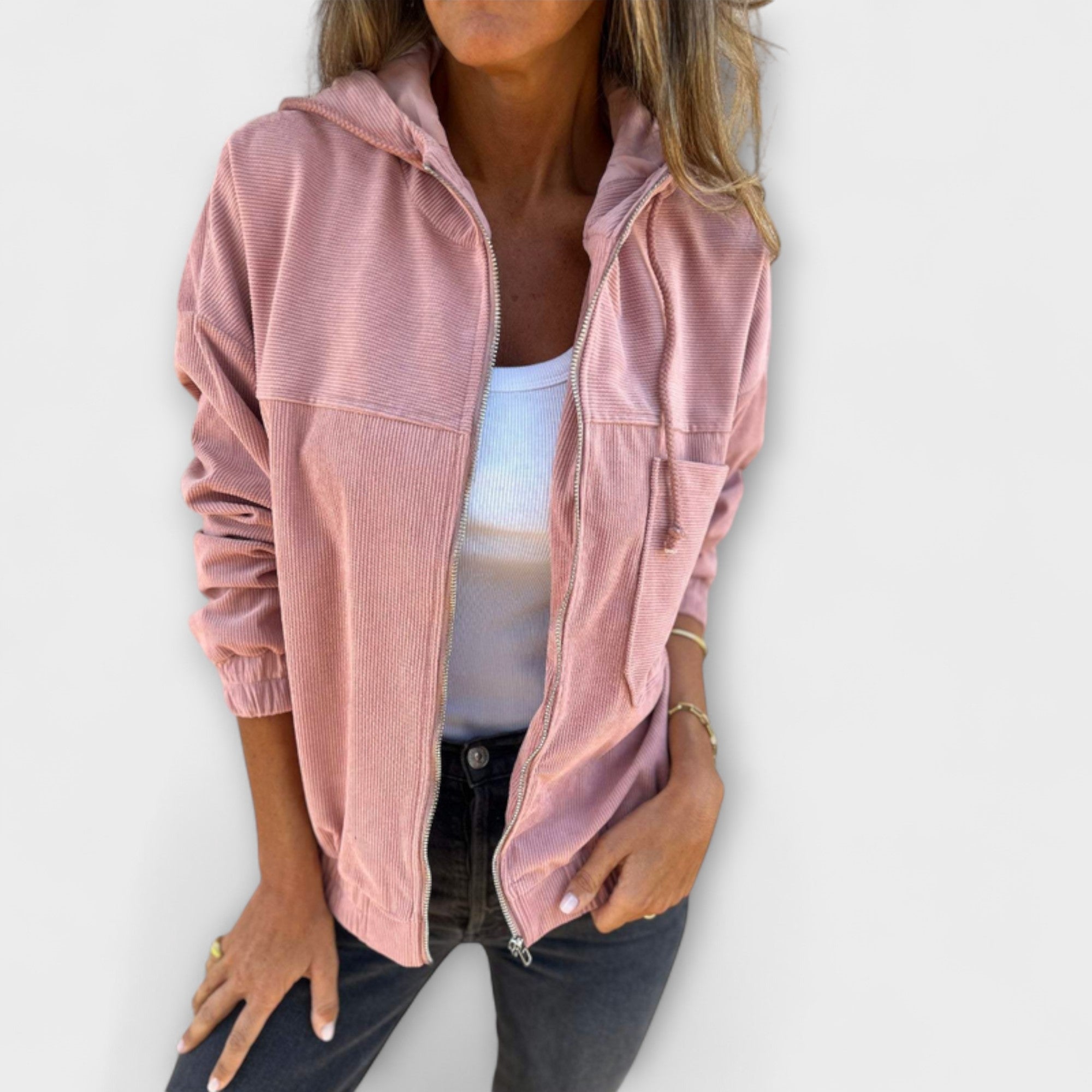 Ella | Manšestrová zip bunda