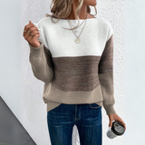 Clara | Elegantni trobojni patchwork pulover
