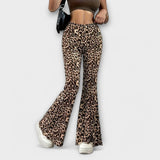 Hlače Bootcut s leopardim uzorkom