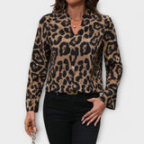 Ležerna bluza s leopard uzorkom