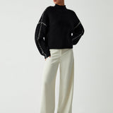 Alma | Oversize dolcevita pulover s Piqué detaljima