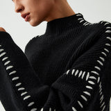 Alma | Oversize dolcevita pulover s Piqué detaljima