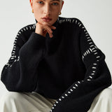 Alma | Oversize dolcevita pulover s Piqué detaljima