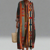 Marianne™ | Geometrijska prugasta boho-maxi haljina