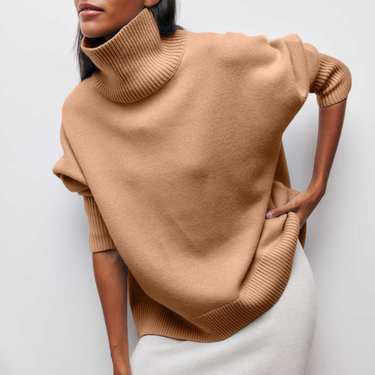 Amelia | Elegantan džemper s visokim ovratom od pletenine