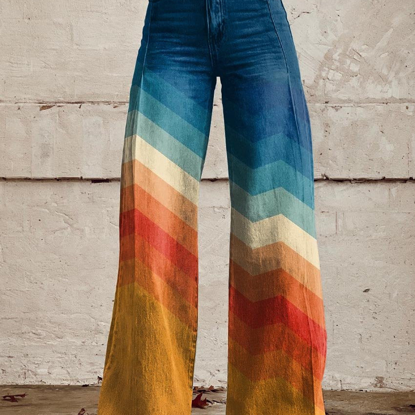 Zrinka - Elegantni Retro ZIGZAG Hlače